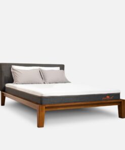 Ohayo Upholstered Queen Size Bed in Light Walnut Colour