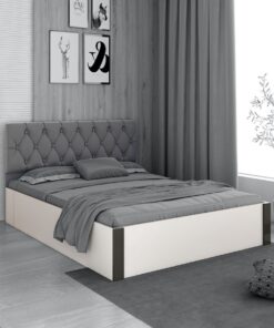 Orbit Queen Size Bed With Box Storage In Frosty White Colour