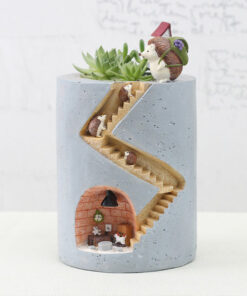 Hedgehog Family Home Resin Succulent Pot