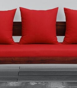 Siramika Solid Wood 3 Seater Sofa In Honey Oak Finish