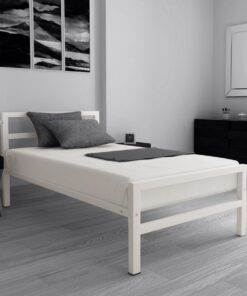 Striker Single Size Bed in White Colour