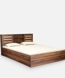 Waltz Queen Bed With Box Storge In Walnut Finish