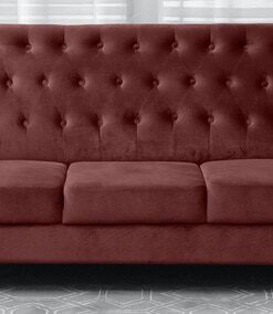 Wiltshire 3 Seater Velvet Sofa In Wine Red Colour